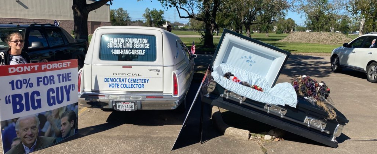 Heavy duty trolling in Texas. Biden Bus can’t get away fast enough from growing Trump Train.